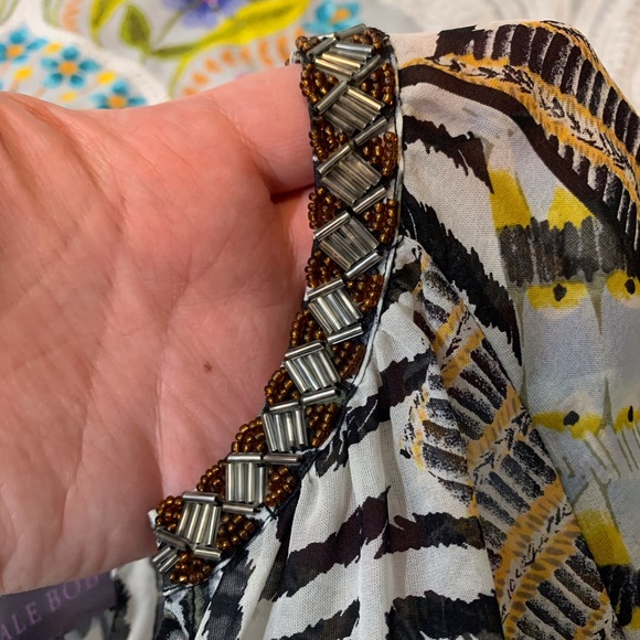 ☀️ Hale Bob Silk Geo Pattern Blouse - Picture 6 of 9